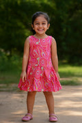 Girls Pink Ice-Cream Print Frock