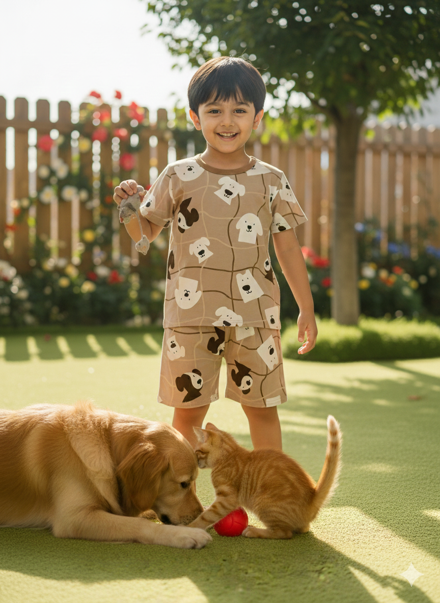 Unisex Brown Bear Cords Sets