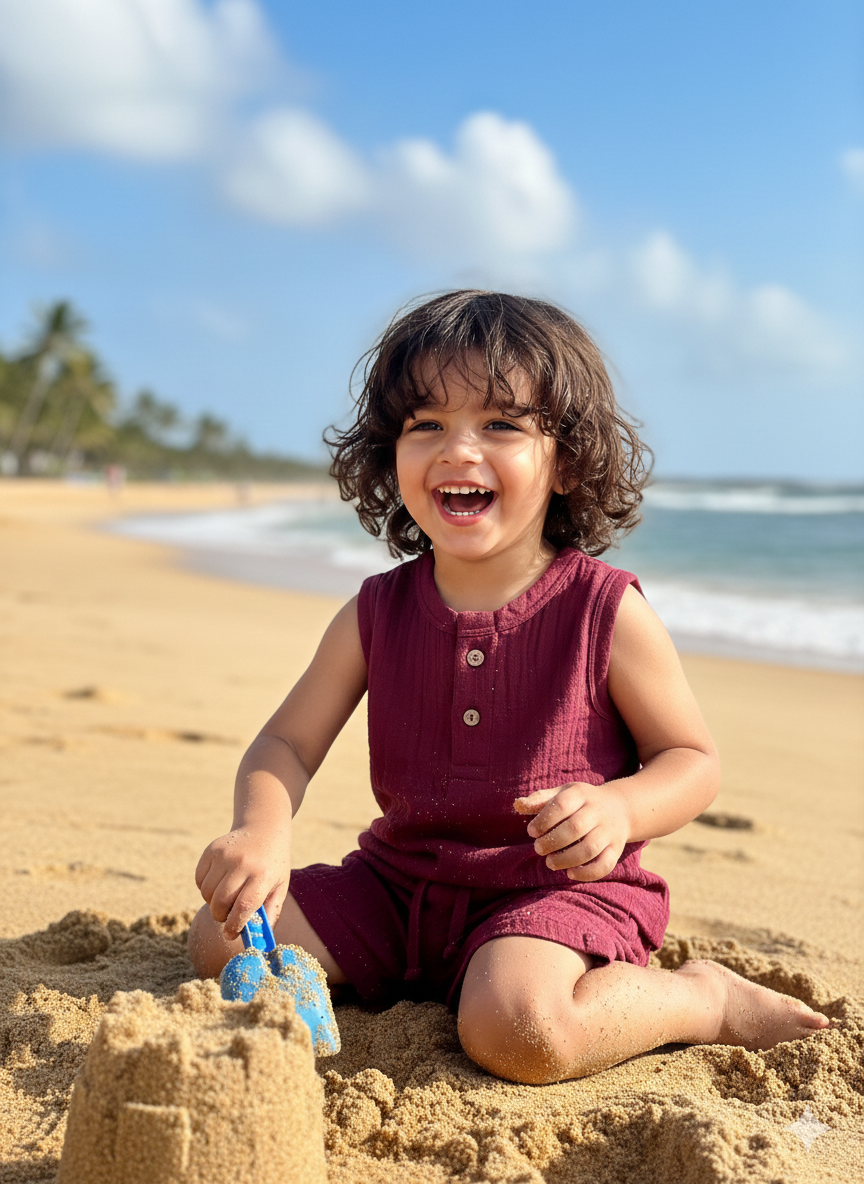 Unisex Solid Red Sleeveless Cords Sets