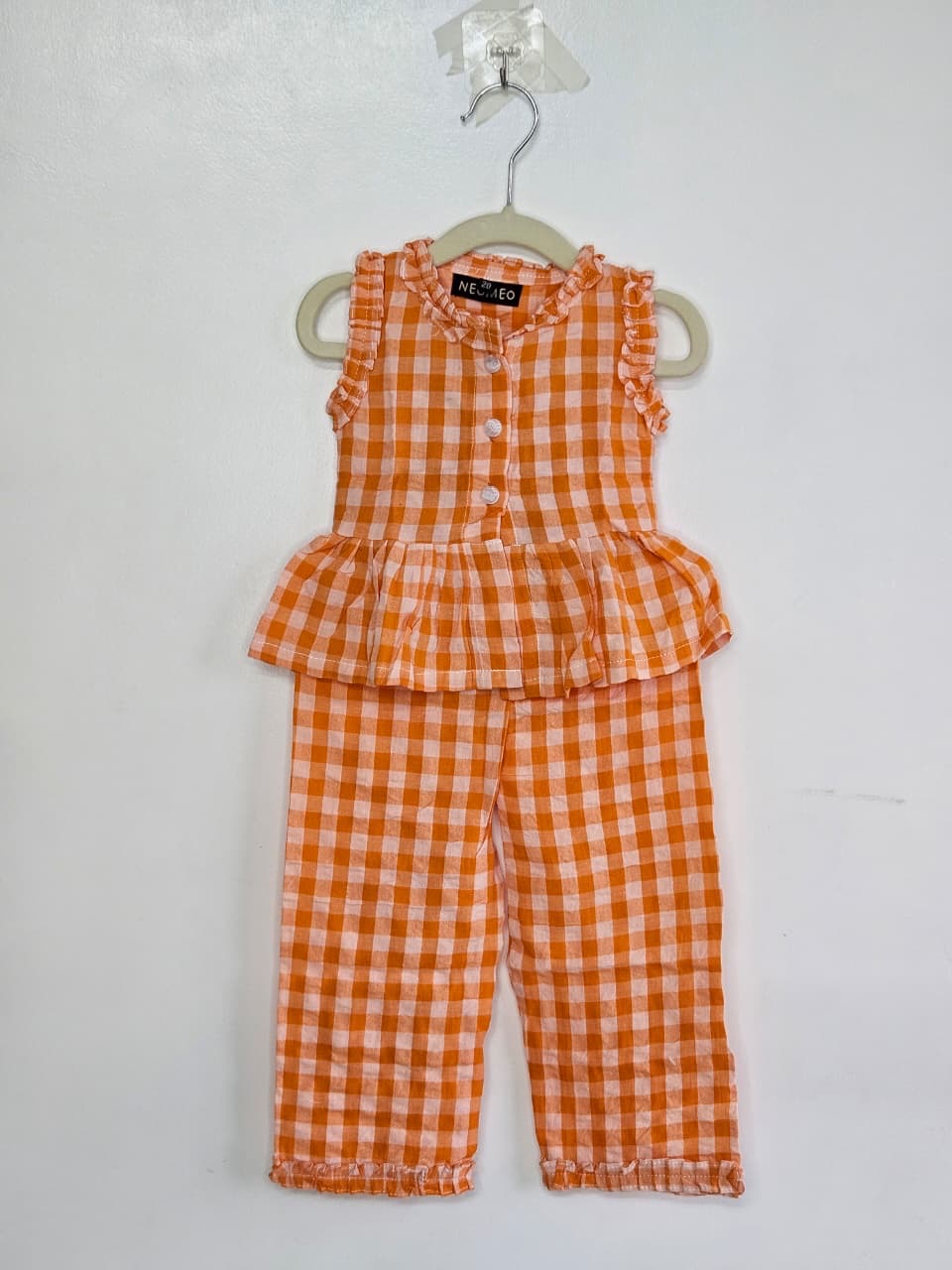 Girls Orange Checks 2-Piece