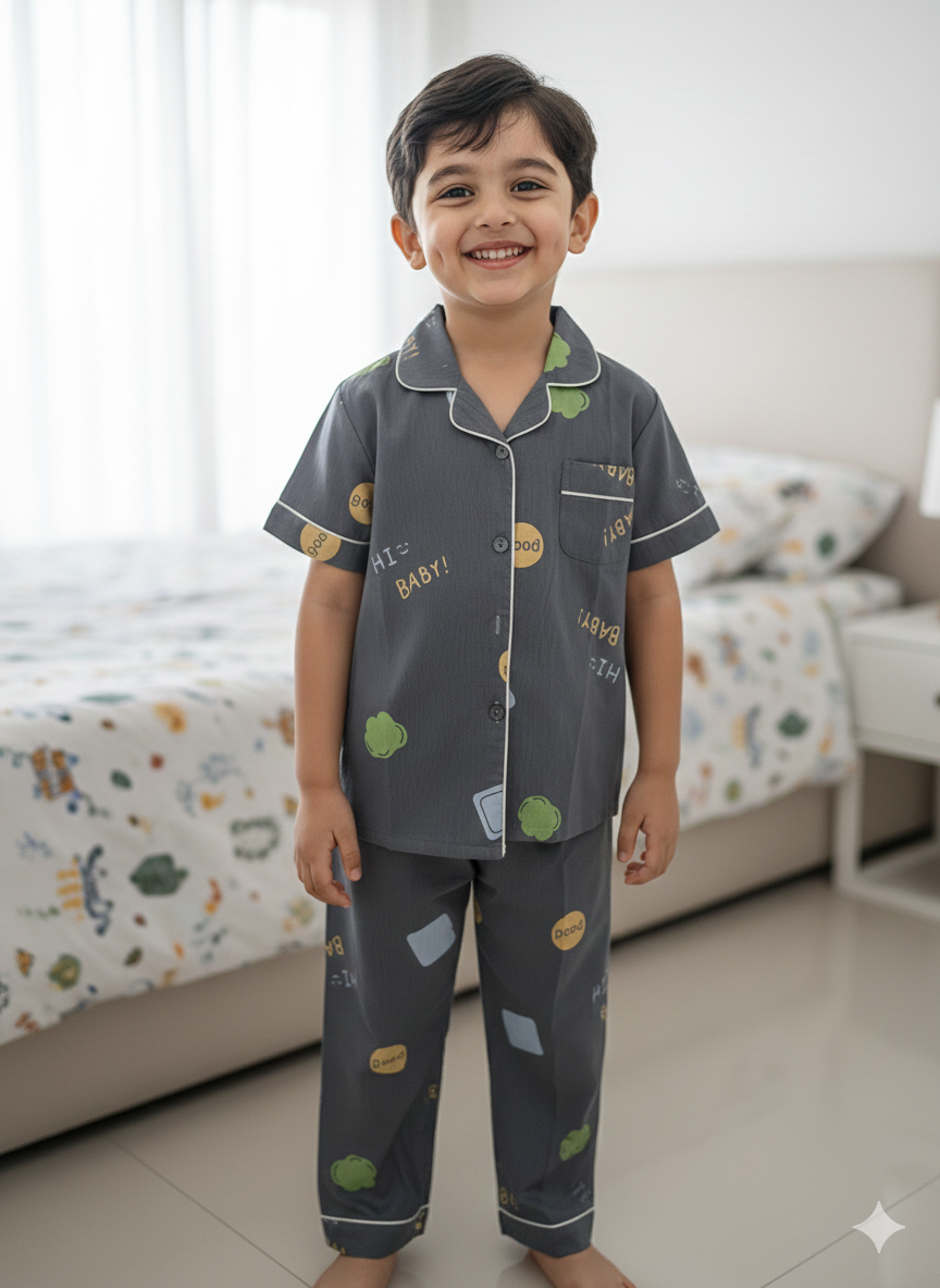 Unisex Dark Grey Crushed Nightsuit