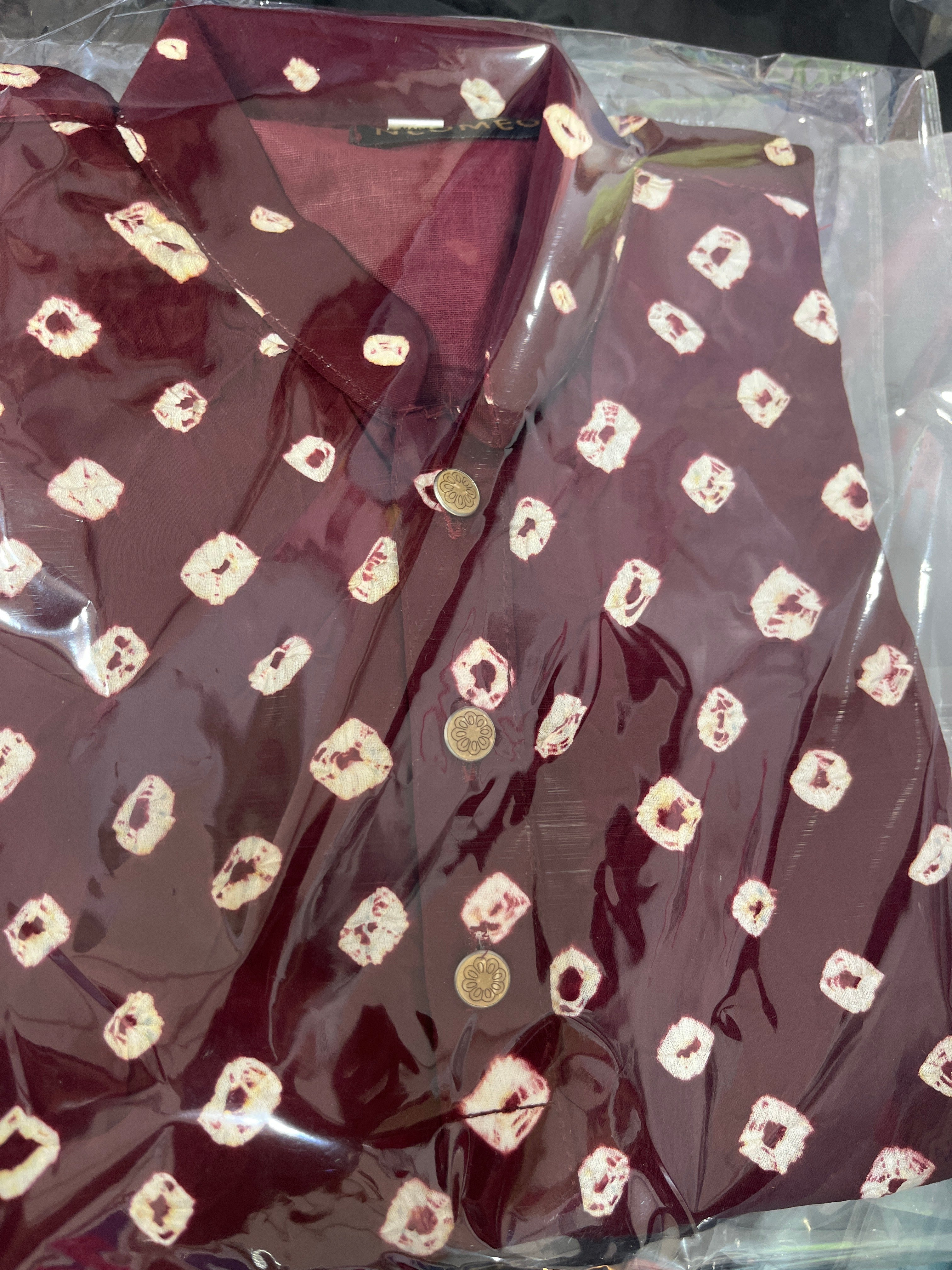 Maroon Bandhani Boys Kurta