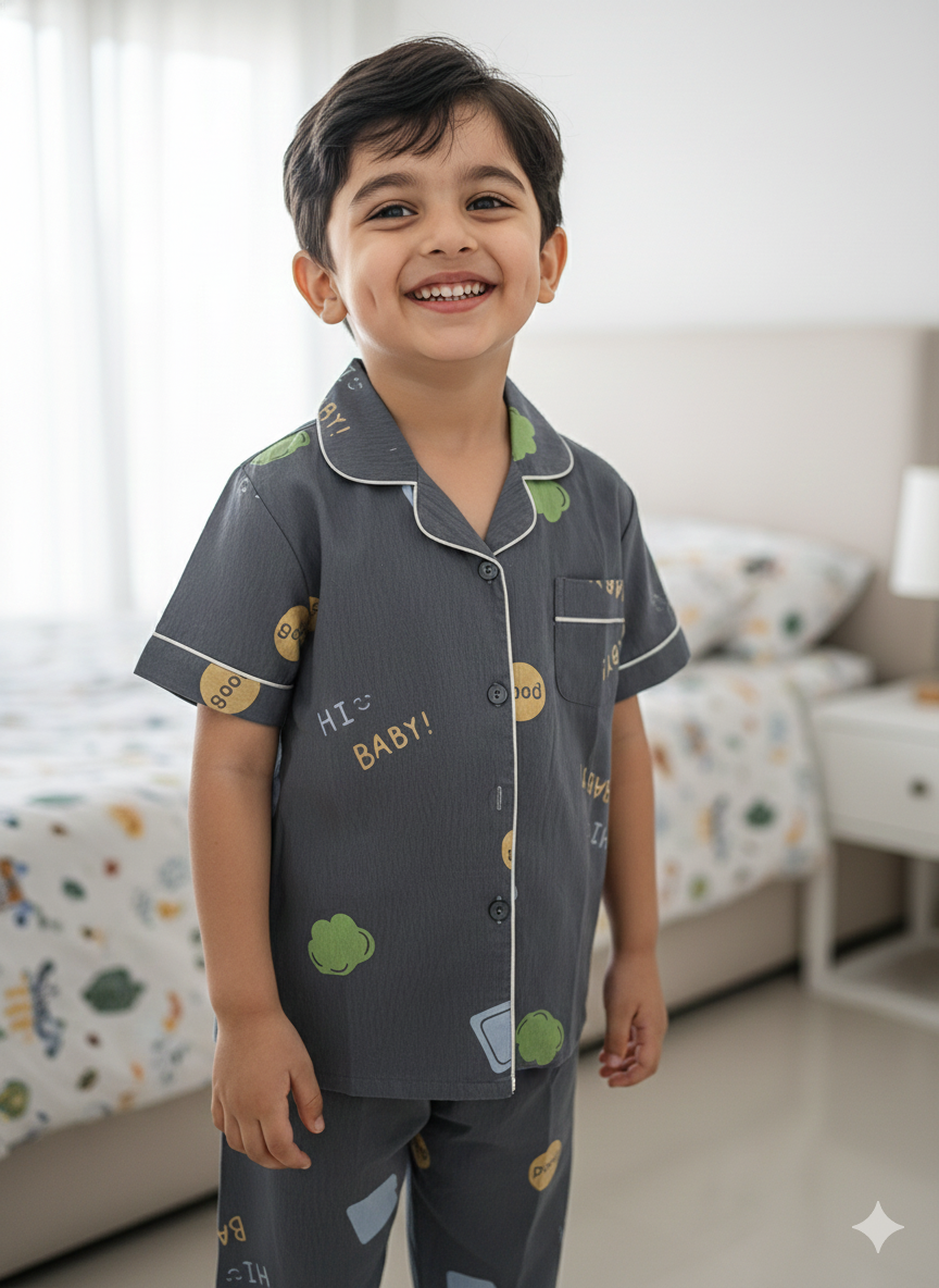 Unisex Dark Grey Crushed Nightsuit