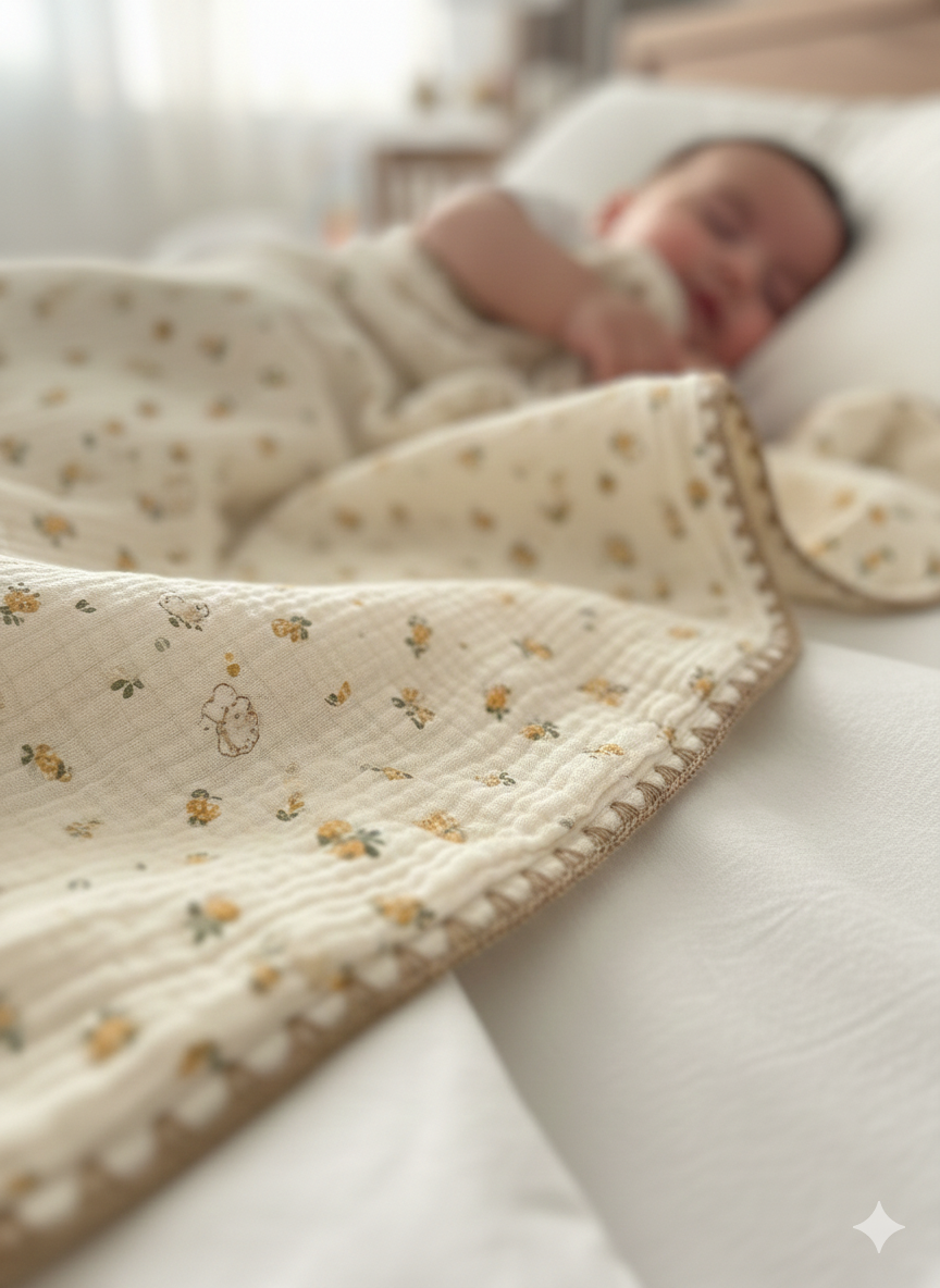 Kids Yellow Flower Print Blanket