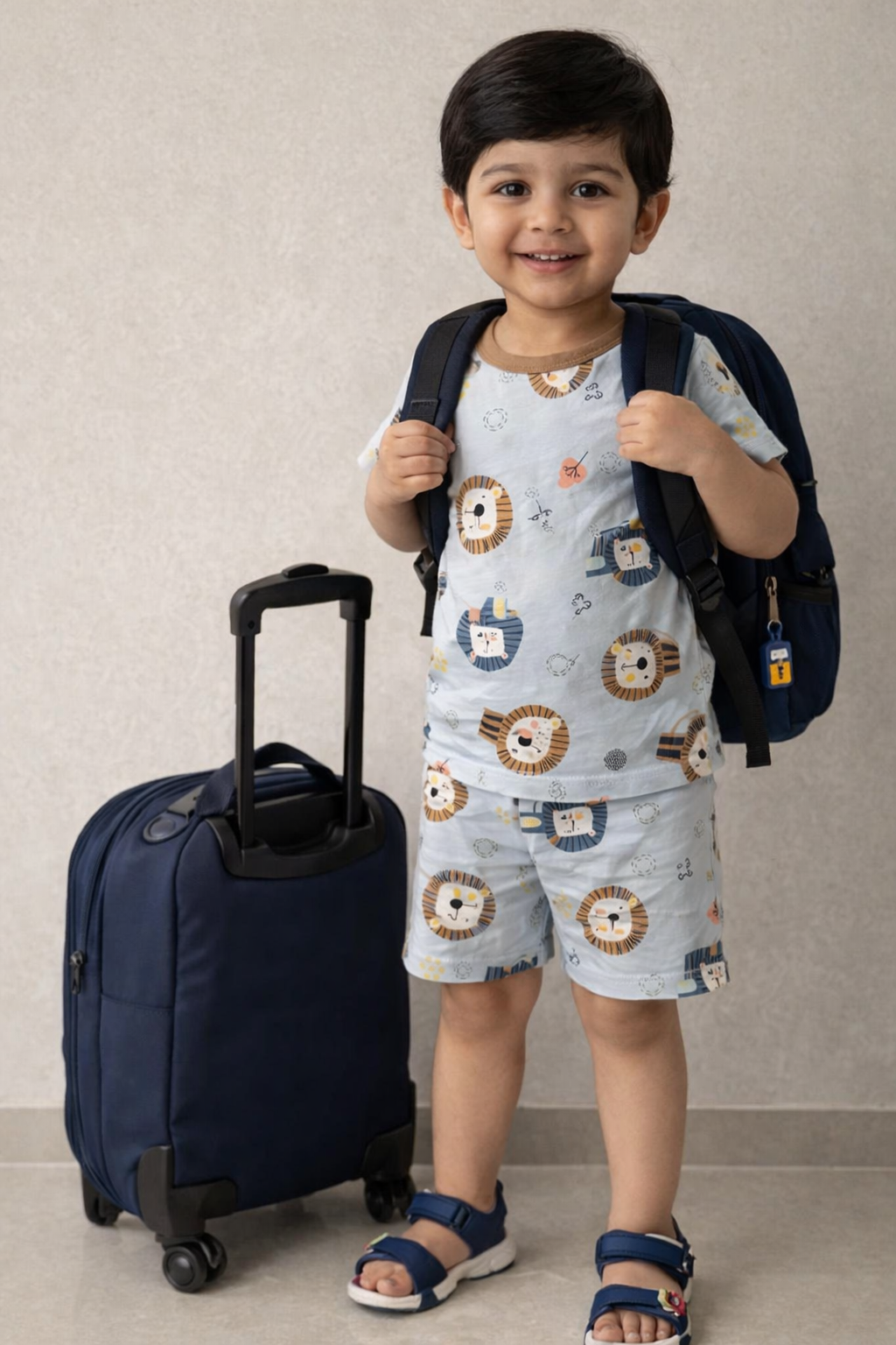 Unisex Blue Lion Cords Sets