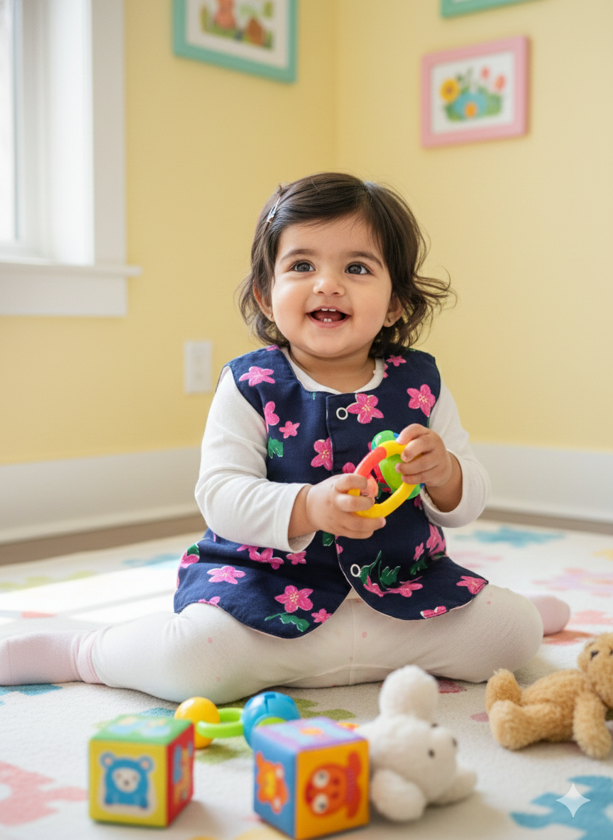 Unisex Blue Flowers Print Reversible Jacket