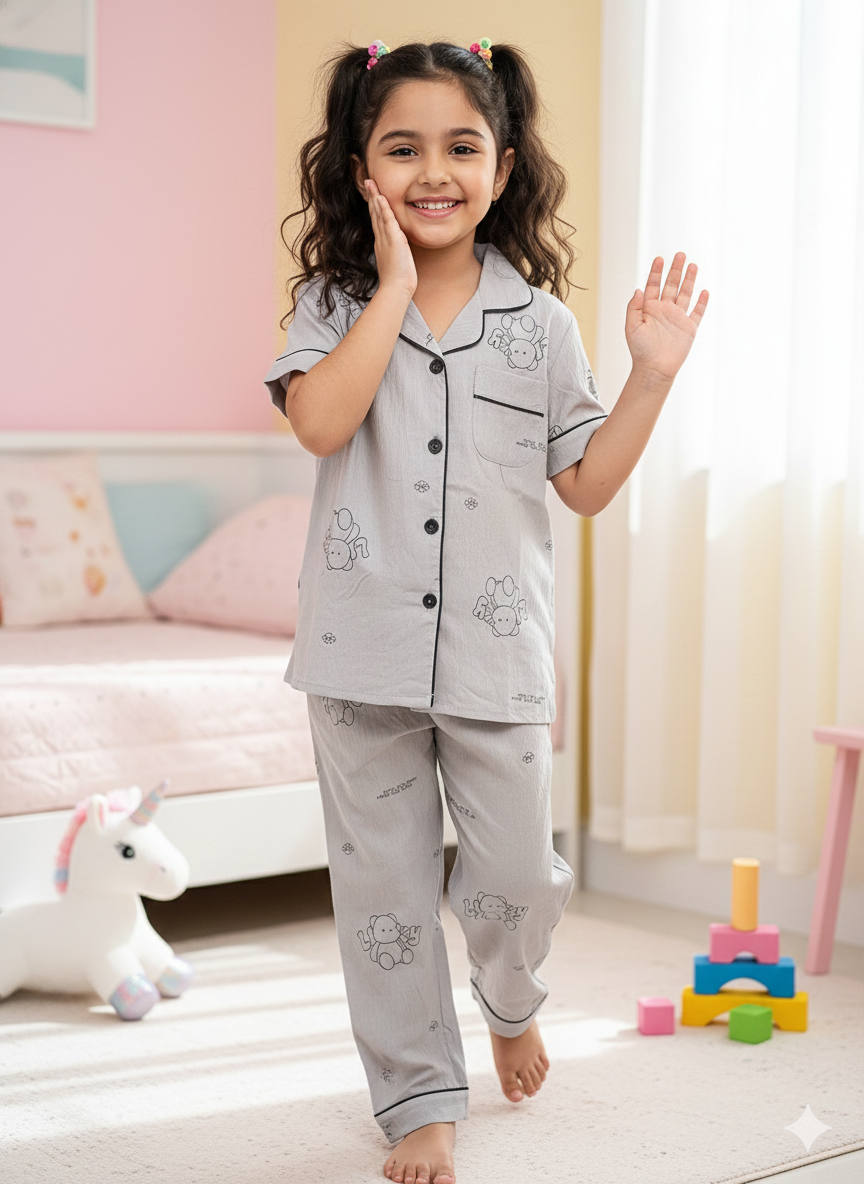 Unisex Light Grey Crushed Nightsuit