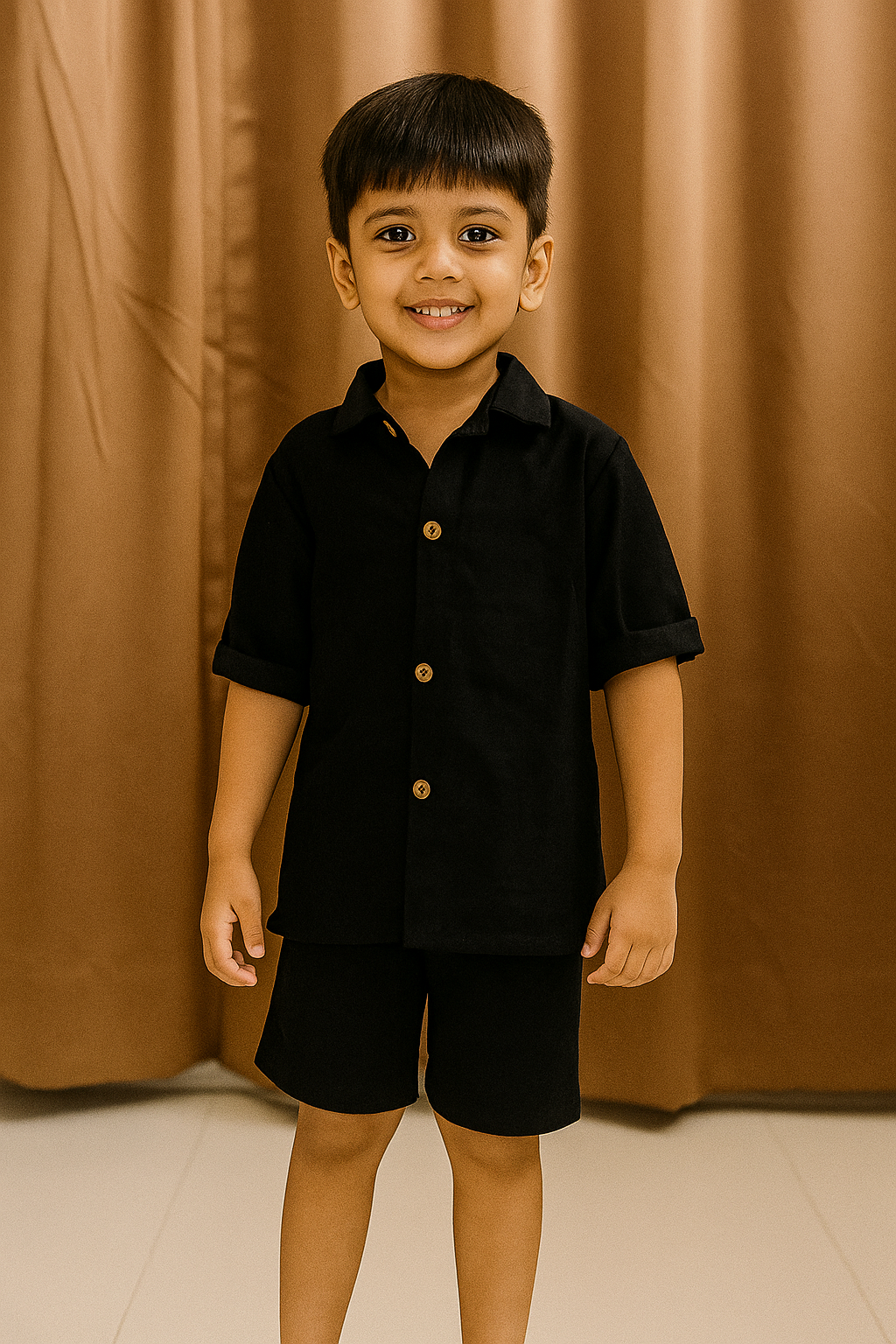 Boys Black Denim Cords Set