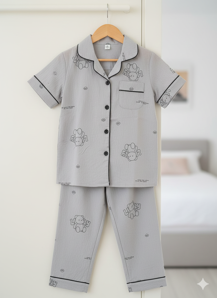 Unisex Light Grey Crushed Nightsuit