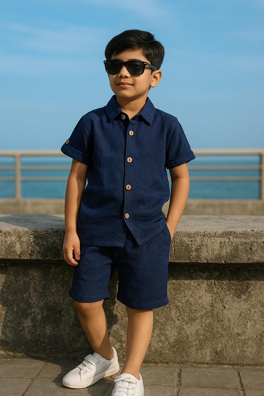 Boys Blue Double Cloth Co-Ords