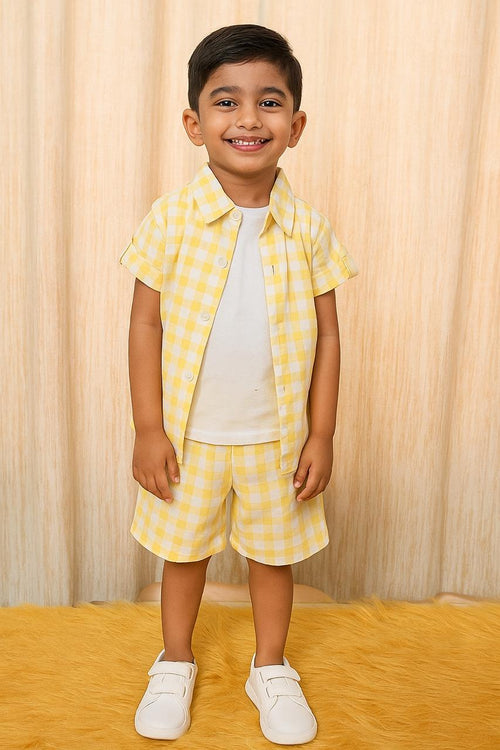 Boys Yellow Checks Co-Ords