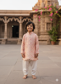 Boys Peach Silk Kurta